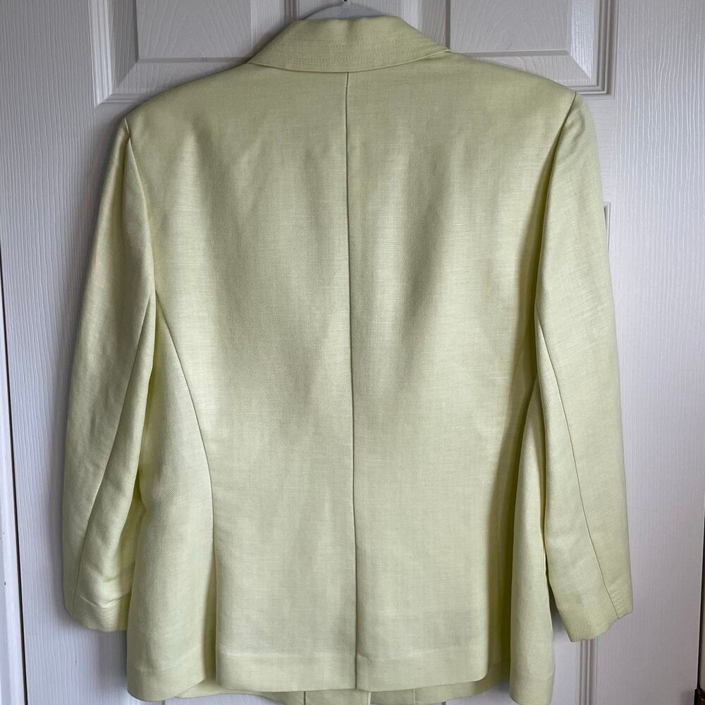 Emma James Linen Blend Blazer Butter Yellow Sz 10 Jacket 3/4 Sleeves Career - Picture 3 of 9